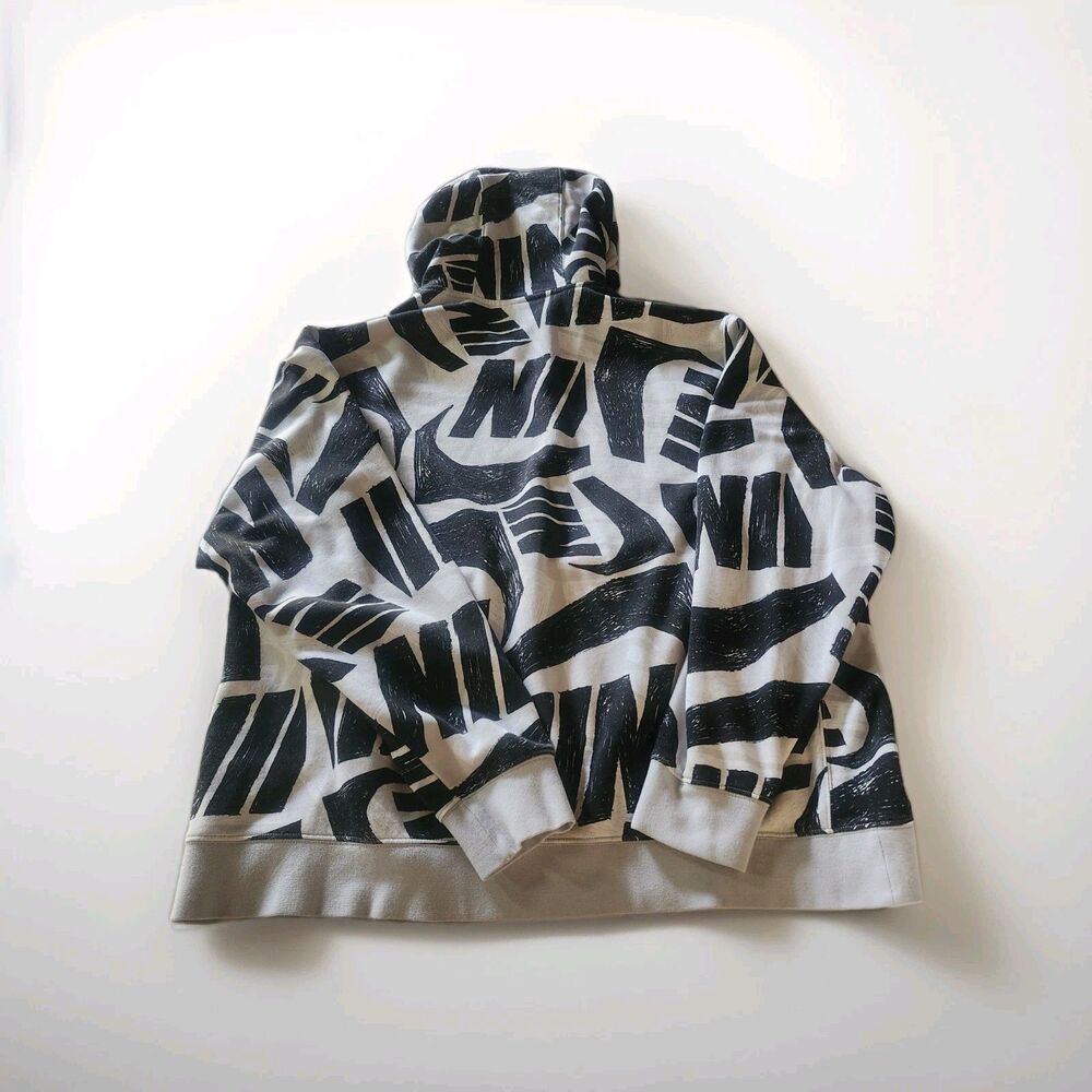 NIKE All Over Print "Futura  CLUB" Pullover Hoodie Swoosh Men's XXL  DM1229-010